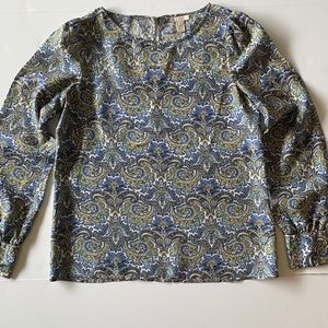 J. Crew Paisley Silk Blouse | size 4